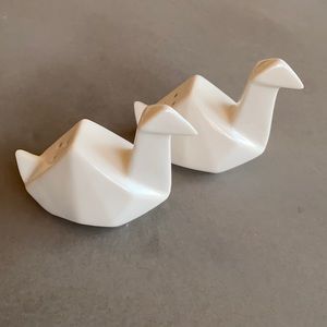 Ceramic Origami Crane Salt & Pepper Shakers- NWT!
